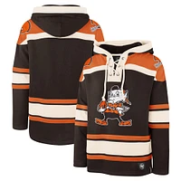 Men's '47 Brown Cleveland Browns Superior Lacer Pullover Hoodie