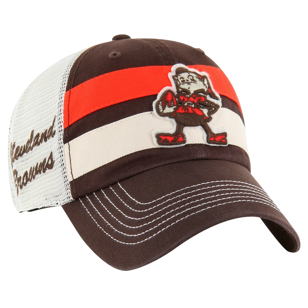 Men's '47 Brown Cleveland Browns Throwback Clubhouse Boon Clean-Up Trucker Adjustable Hat