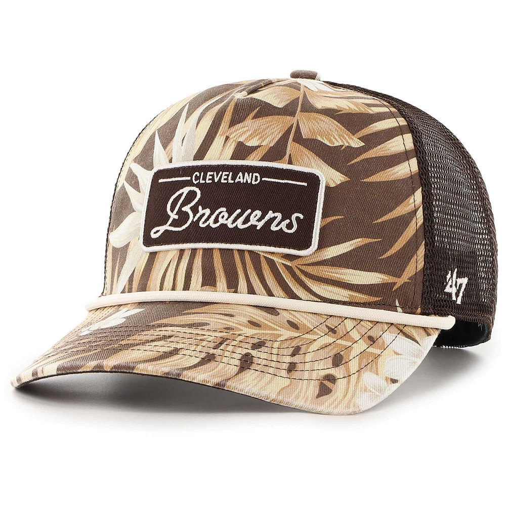 Men's '47 Brown Cleveland Browns Tropicalia Hitch Trucker Adjustable Hat