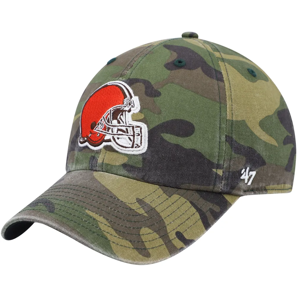 Casquette réglable '47 Camo Cleveland Browns Woodland Logo Clean Up pour homme