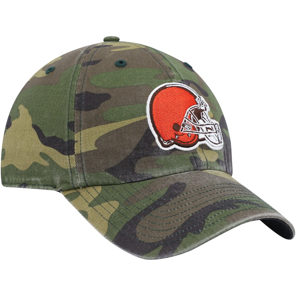 Men's '47 Camo Cleveland Browns Woodland Logo Clean Up Adjustable Hat