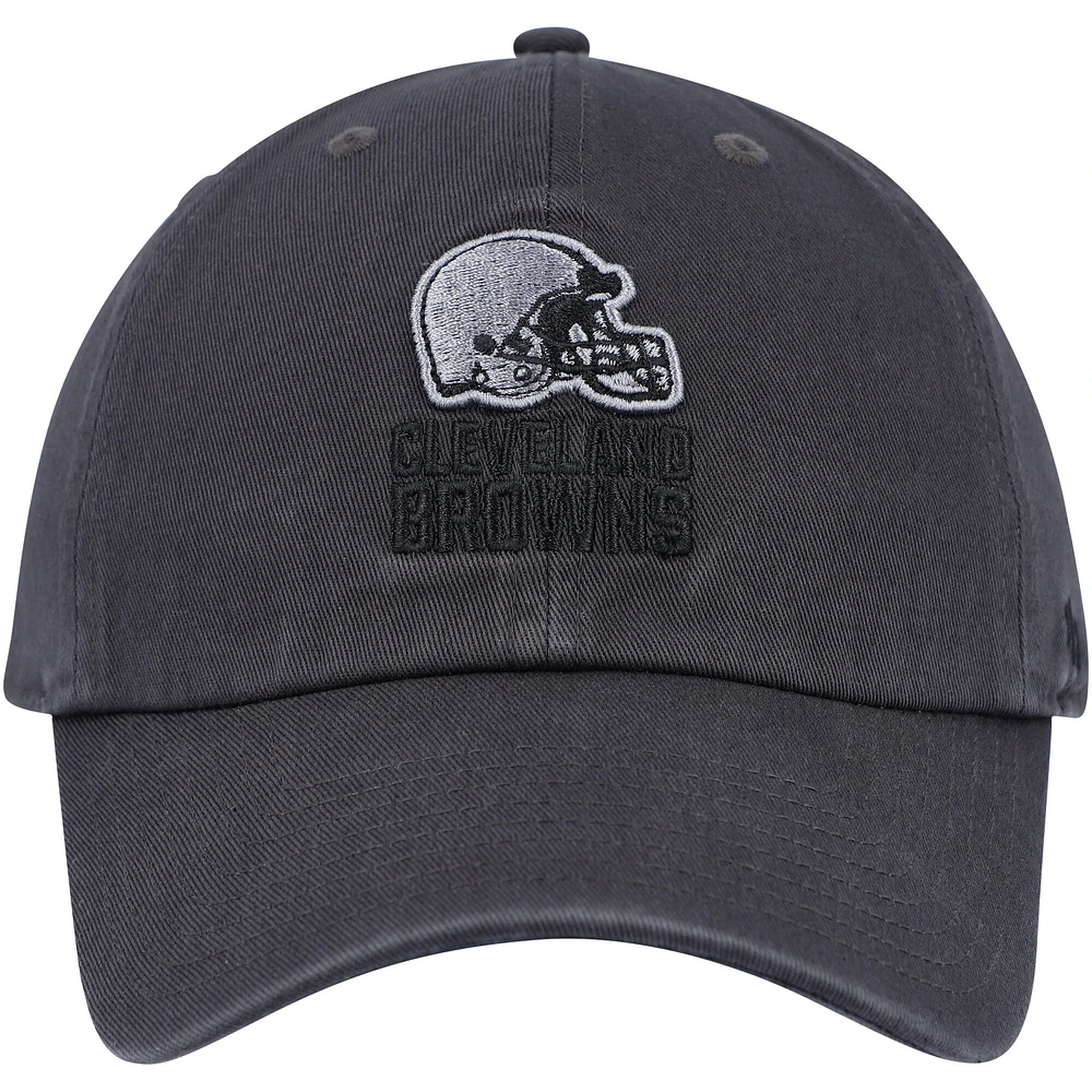 Casquette réglable ton sur ton Clean Up '47 Charcoal Cleveland Browns pour homme