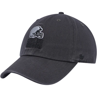 Casquette réglable ton sur ton Clean Up '47 Charcoal Cleveland Browns pour homme