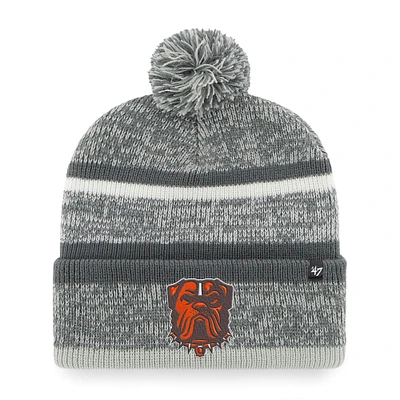 TEI BROWNS CHARCOAL NFL NORTHWARD CUFFED POM KNIT HATMENPOM