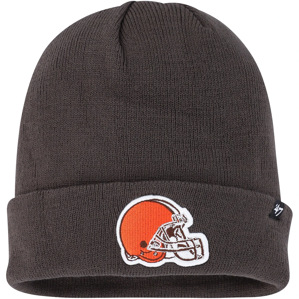 Bonnet en tricot à revers secondaire Cleveland Browns '47 Charcoal pour hommes