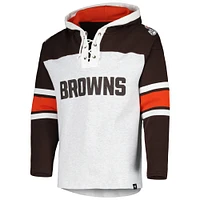 Chandail à capuchon lacets gris chiné pour hommes '47 Cleveland Browns Gridiron