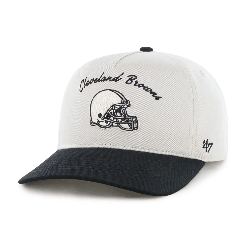 Men's '47 Cream/Black Cleveland Browns Safe Bet Stable Hitch Adjustable Hat