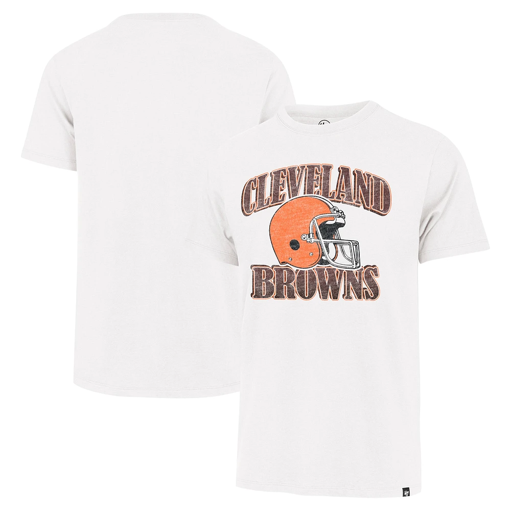 Men's '47 Cream Cleveland Browns Overrun Franklin Throwback T-Shirt