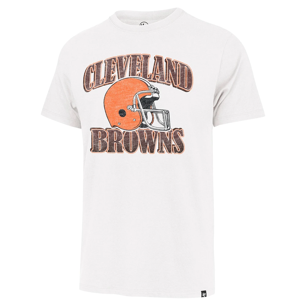 Men's '47 Cream Cleveland Browns Overrun Franklin Throwback T-Shirt