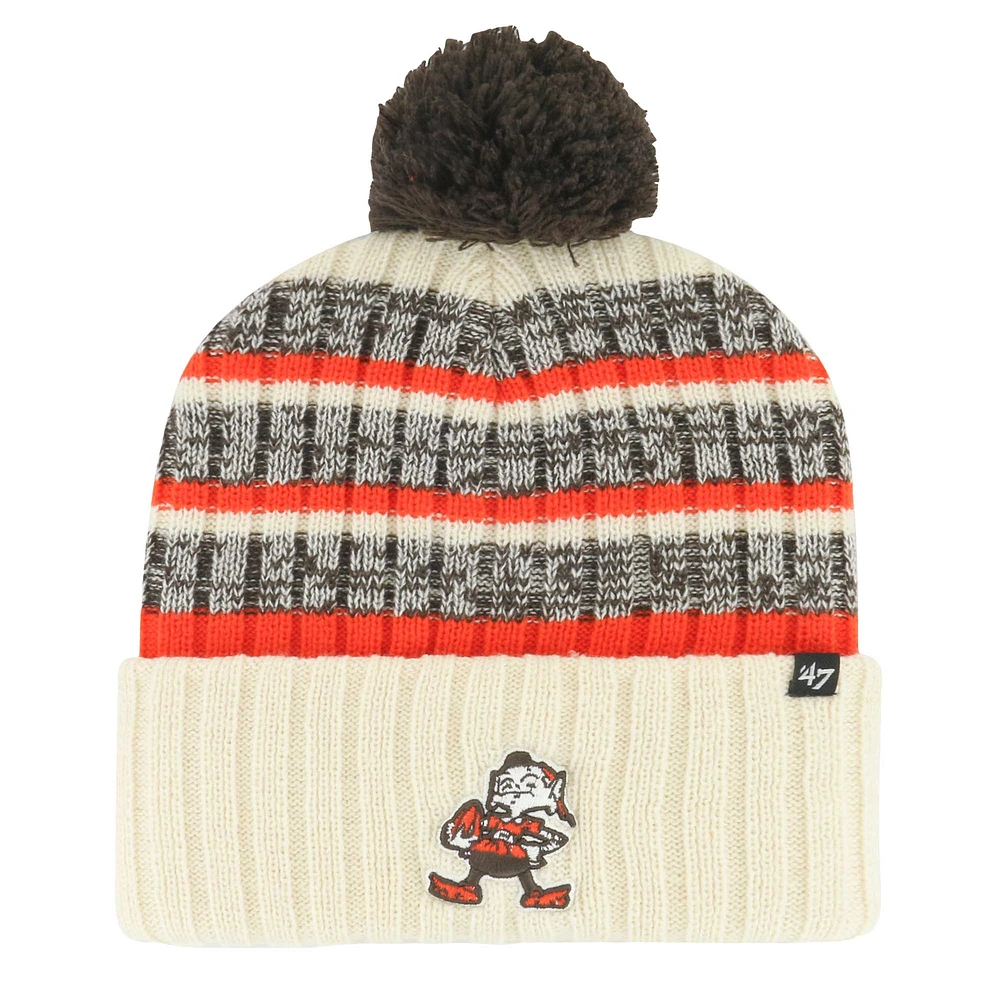 Bonnet en tricot à revers et pompon Tavern Cleveland Browns '47 pour homme