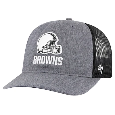 Casquette réglable '47 Heather Charcoal Cleveland Browns Carbon Trucker pour hommes