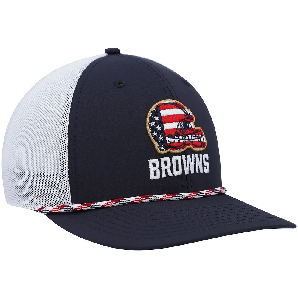 Casquette réglable '47 Navy/White Cleveland Browns Flag Fill Trucker pour homme