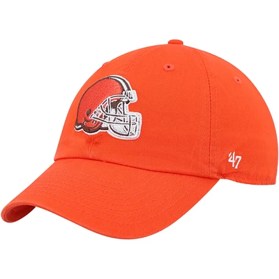 Men's '47 Orange Cleveland Browns Clean Up Primary Adjustable Hat