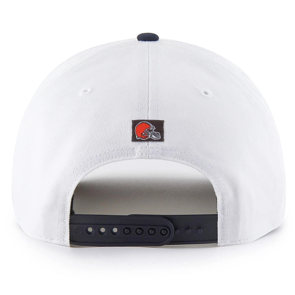 Men's '47 White Cleveland Browns Patriotic Overhand Hitch Adjustable Hat