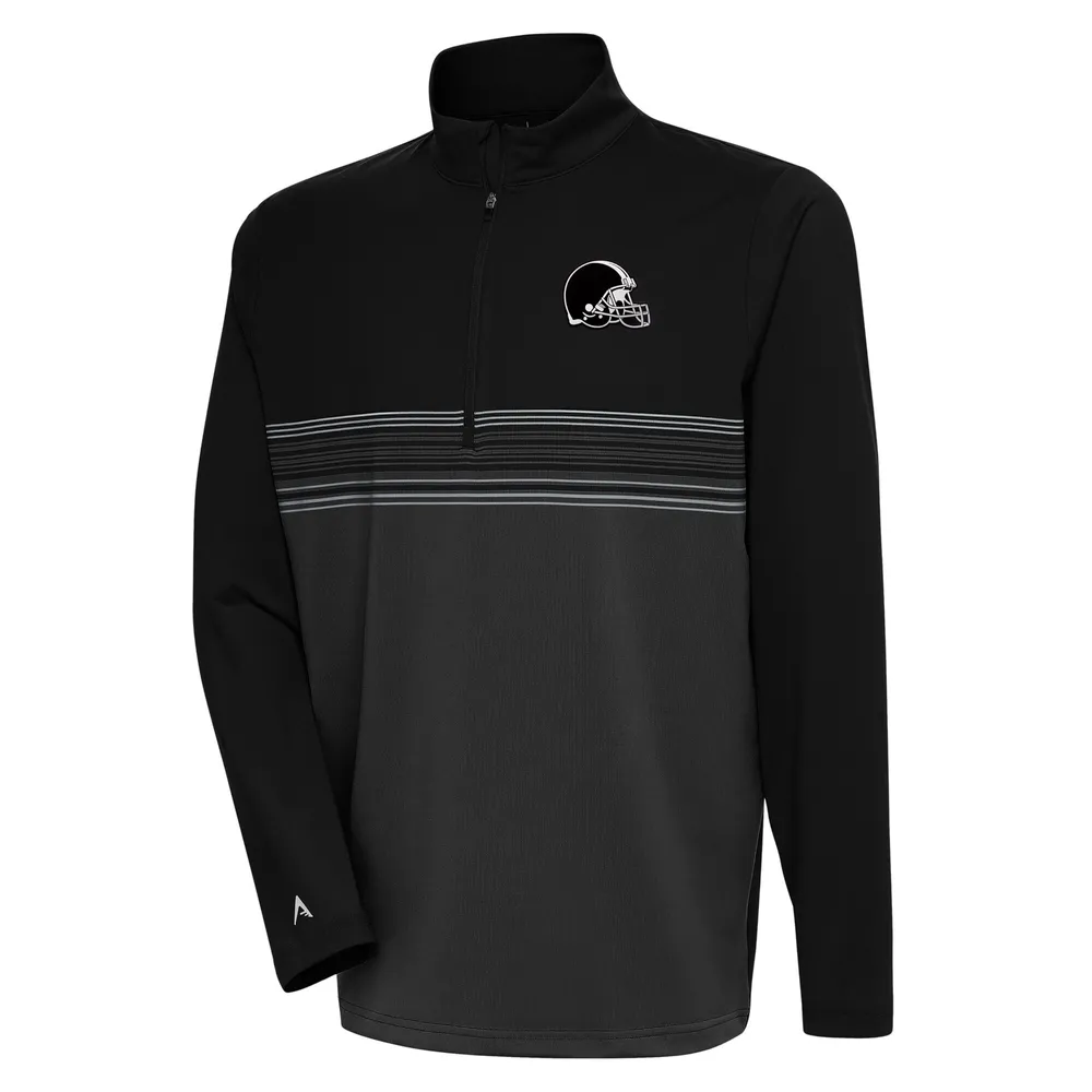 Lids Cleveland Browns Antigua Metallic Logo Pace Quarter-Zip Pullover Top -  Black