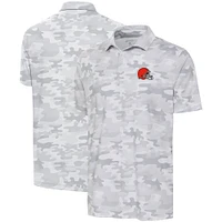 Men's Antigua White Cleveland Browns Collide Polo