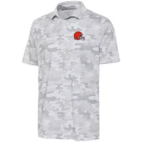 Men's Antigua White Cleveland Browns Collide Polo