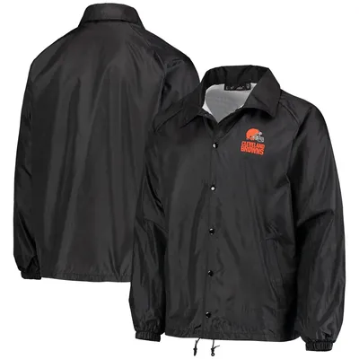 Cleveland Browns Coaches Classic Raglan Full-Snap Windbreaker Jacket - Black