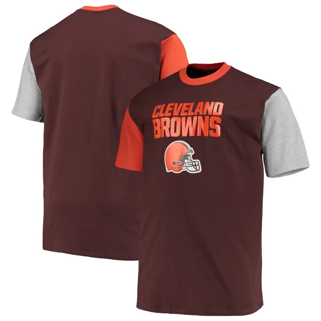 Lids Cleveland Browns New Era Big & Tall Current Colorblock Raglan Fleece  Pullover Hoodie - Orange/Brown