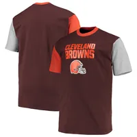 T-shirt à couleurs contrastées Cleveland Browns Big & Tall marron/orange pour homme