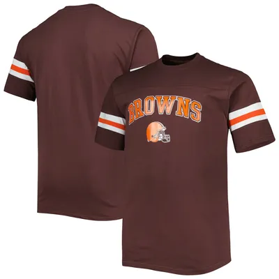 Cleveland Browns Big & Tall Arm Stripe T-Shirt - Brown