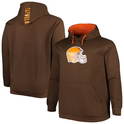 Cleveland Browns Big & Tall Logo Pullover Hoodie - Brown