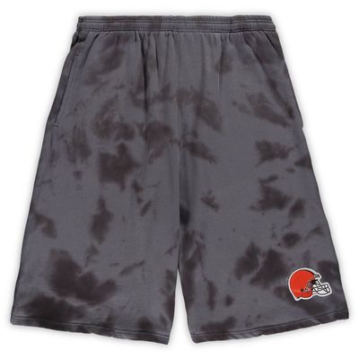 Men's Charcoal Cleveland Browns Big & Tall Tie-Dye Shorts