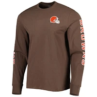 T-shirt à manches longues Franklin des Cleveland Browns '47 pour homme, brun