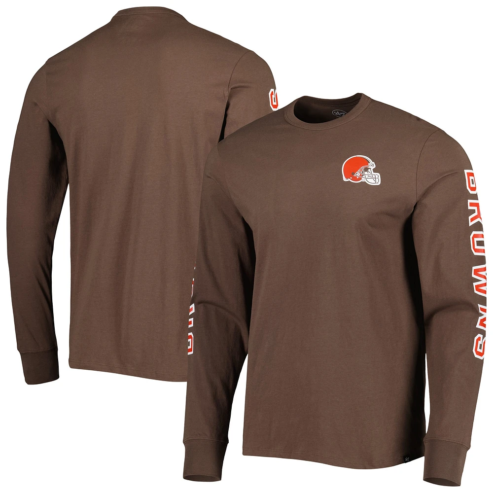 T-shirt à manches longues Franklin des Cleveland Browns '47 pour homme, brun