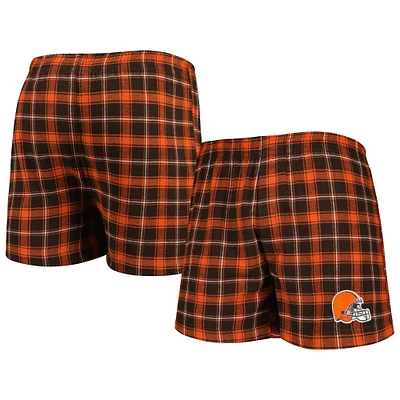 Concepts Sport Boxer en flanelle Cleveland Browns Ledger marron/orange pour homme