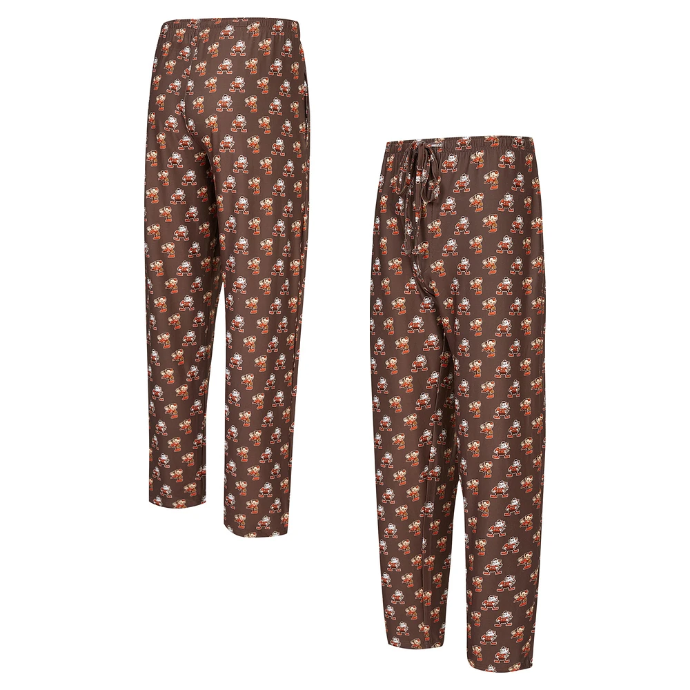 Men's Concepts Sport Brown Cleveland Browns Record Throwback All Over Knit Pants