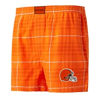 Boxer en flanelle Concord Cleveland Browns Concepts Sport orange/blanc pour hommes