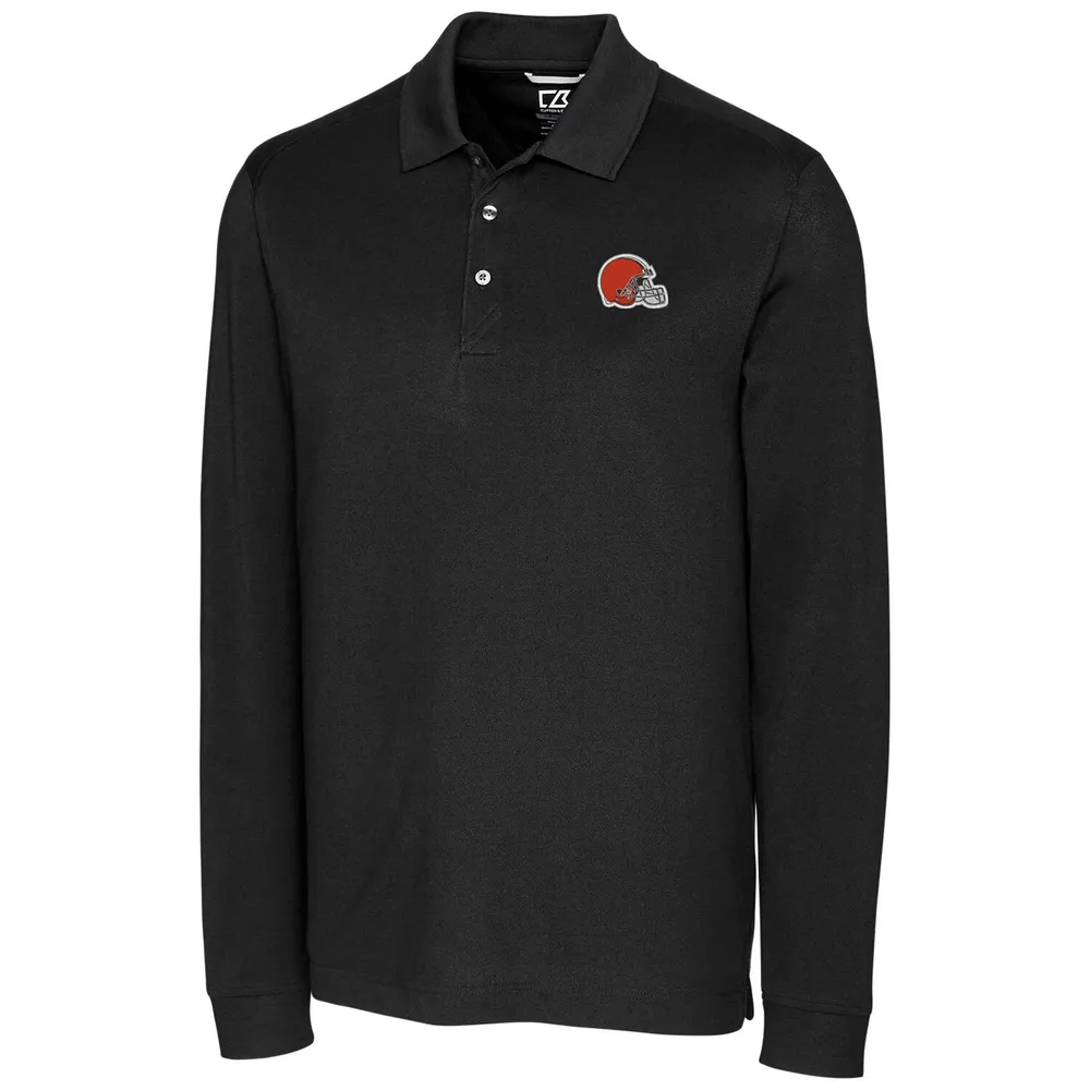 Men's Cutter & Buck Black Cleveland Browns Big Tall Forge Stretch Polo