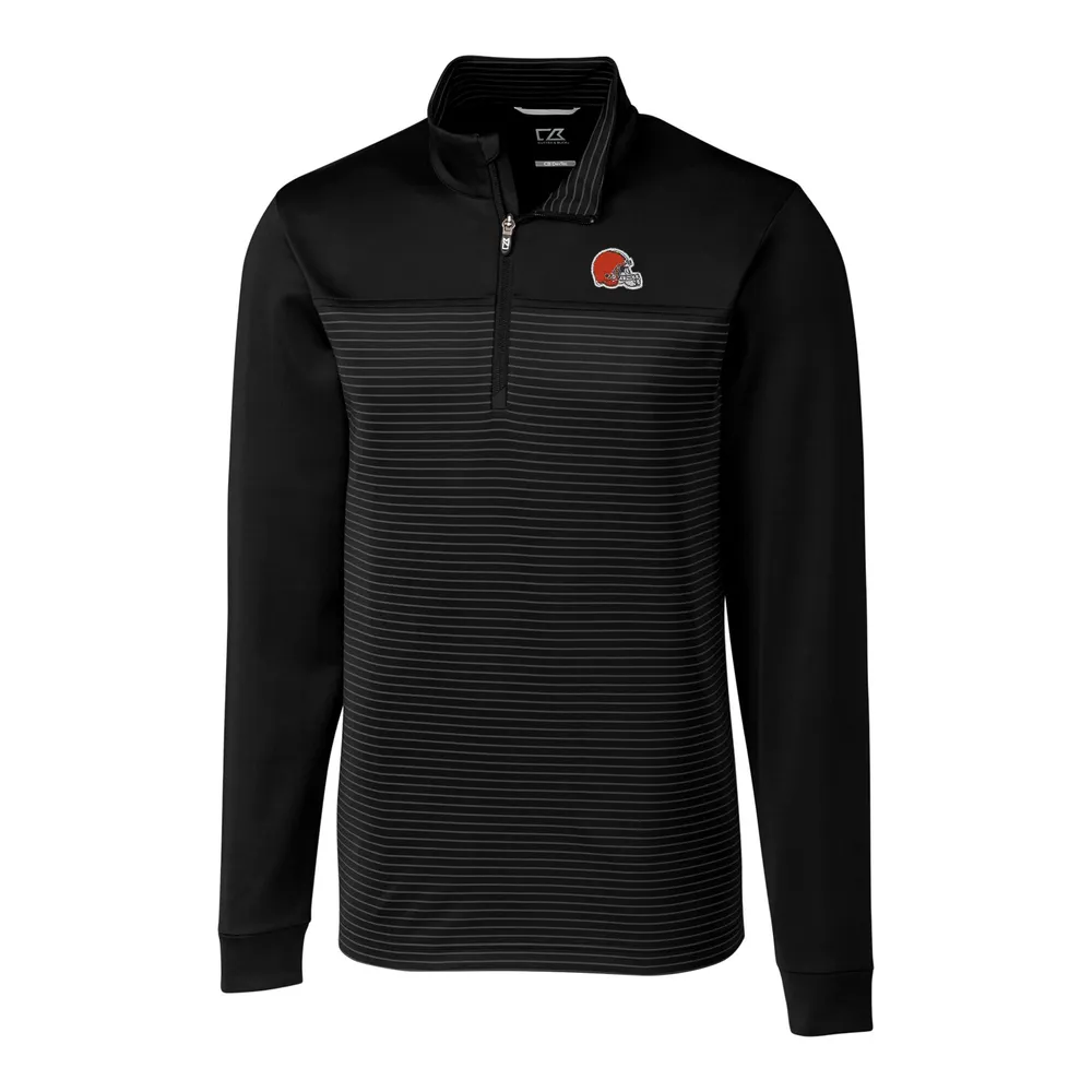 Lids Cleveland Browns Cutter & Buck Big Tall Traverse Stripe Half-Zip  Pullover Jacket - Black