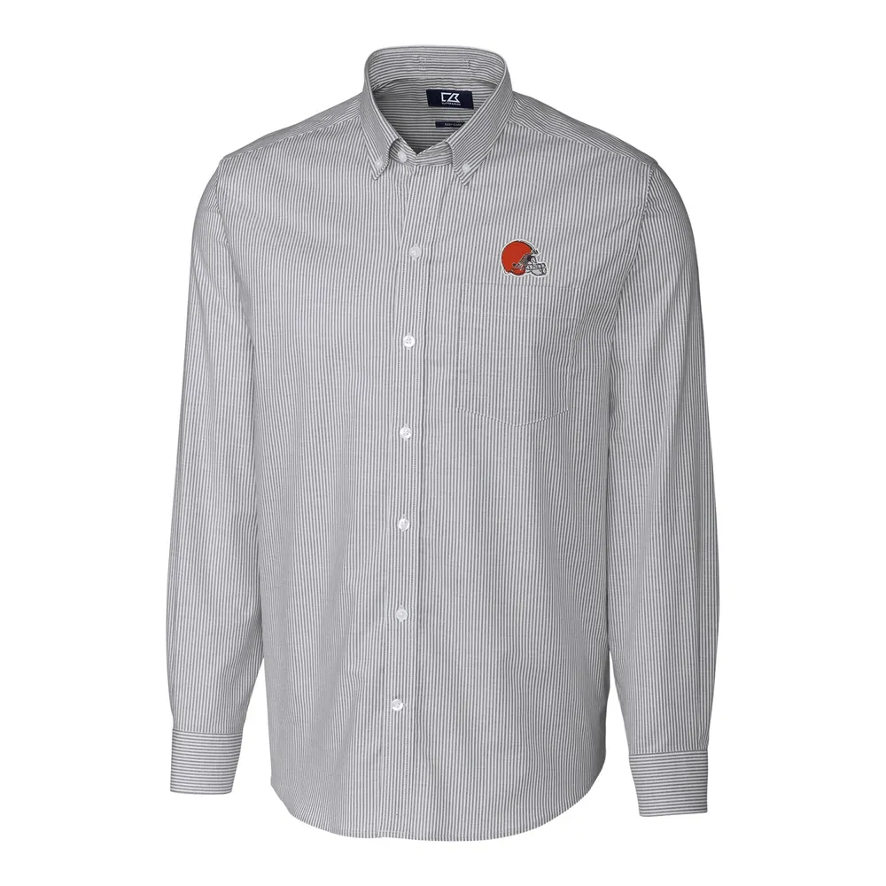 Lids Cleveland Browns Cutter & Buck Big Tall Stretch Striped Oxford Long  Sleeve Woven Button Down Shirt - Charcoal