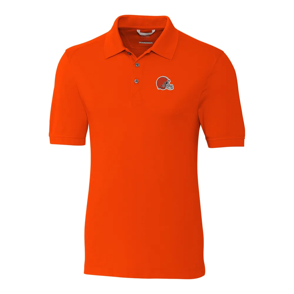 Cleveland Browns Cutter & Buck Prospect Textured Stretch Mens Short Sleeve Polo