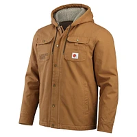 Men's Darius Rucker Collection by Fanatics Tan Cleveland Browns Canvas Full-Zip Hoodie Jacket