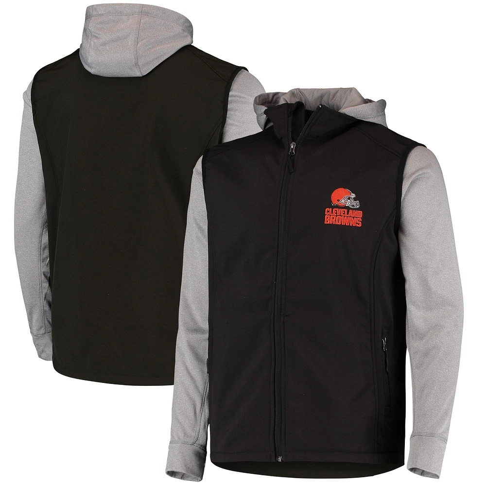 Men's Dunbrooke Black/Gray Cleveland Browns Alpha Full-Zip Jacket