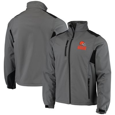 Men's Dunbrooke Charcoal Cleveland Browns Circle Softshell Fleece Full-Zip Jacket