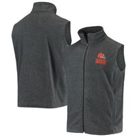 Men's Dunbrooke Heathered Gray Cleveland Browns Houston Fleece Full-Zip Vest