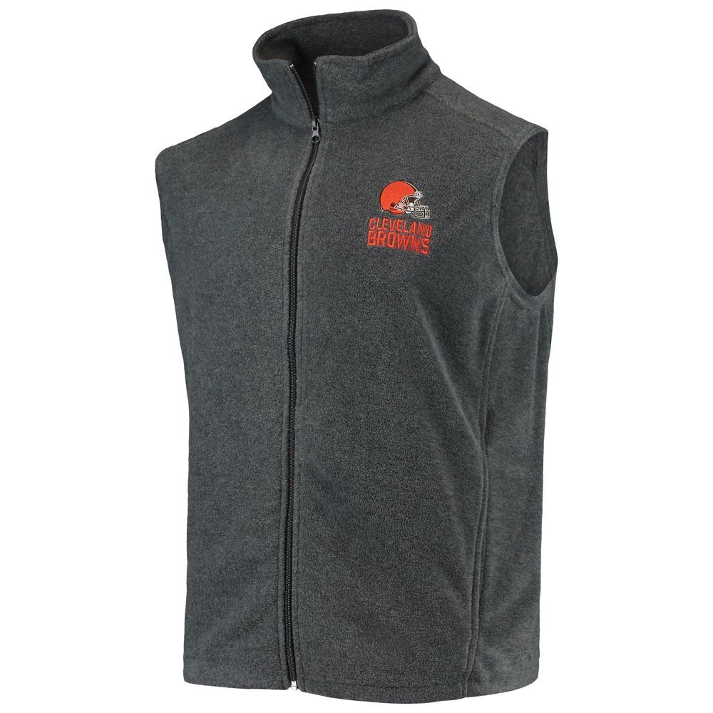 Men's Dunbrooke Heathered Gray Cleveland Browns Houston Fleece Full-Zip Vest