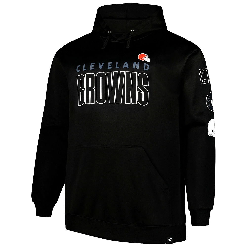 Sweat à capuche en polaire Fanatics Black Cleveland Browns pour hommes, grande taille