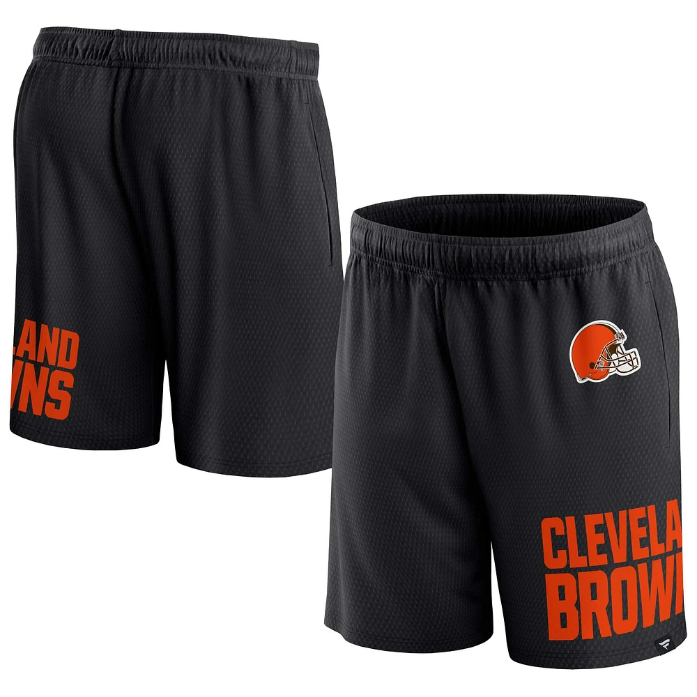 Short Clincher Fanatics noir pour hommes des Cleveland Browns