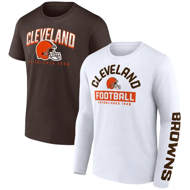 Women's Fanatics Branded Brown/Orange Cleveland Browns True to Form Raglan  Lace-Up V-Neck Long Sleeve T-Shirt