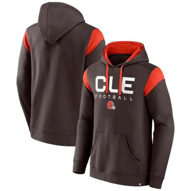 Men's Fanatics Branded Brown Cleveland Browns Long Sleeve Hoodie T-Shirt