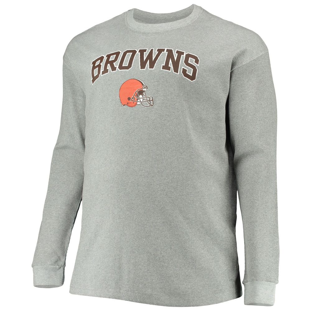 Men's Fanatics Branded Heathered Gray Cleveland Browns Big & Tall Thermal  Long Sleeve T-Shirt