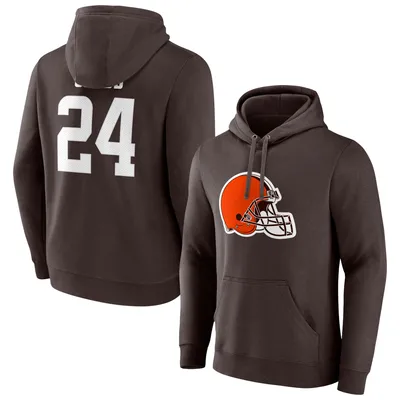 Mitchell & Ness Brown/Orange Cleveland Browns Big & Tall Big Face Pullover Hoodie