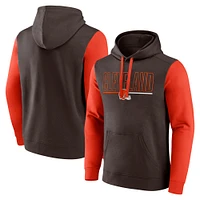 Sweat à capuche enfiler Fanatics marron/orange Cleveland Browns Outline pour hommes