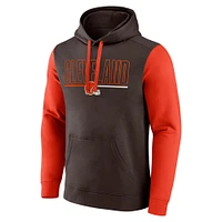 Sweat à capuche enfiler Fanatics marron/orange Cleveland Browns Outline pour hommes