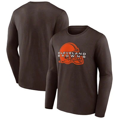 T-shirt marron à manches longues Fanatics pour hommes Cleveland Browns Advance to Victory